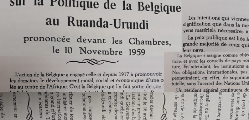 BURUNDI : Déclarée le 10 novembre 1959 par LA BELGIQUE sur LE RUANDA-URUNDI