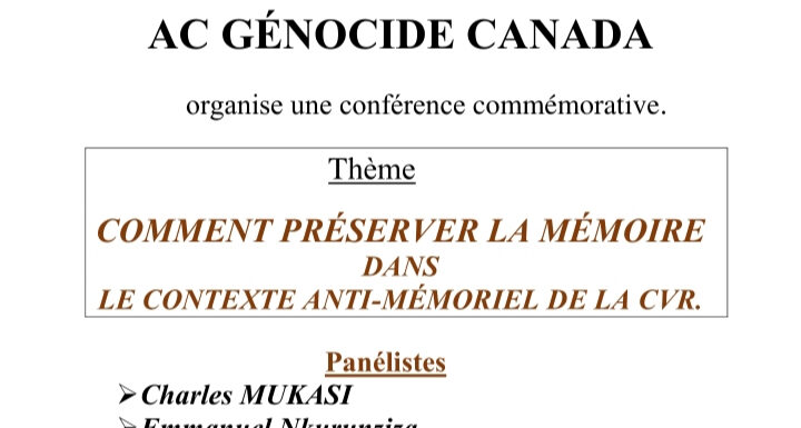 Burundi : La peur parmi AC Génocide au Canada et Mémoire Vigilante en Belgique