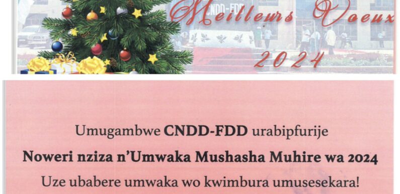 Burundi : Ndikuriyo Réverien, CNDD-FDD, souhaite de joyeuses fêtes